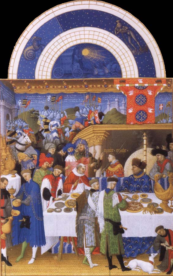 unknow artist Beures avenge the guest meal of the duke of Berry miniature out of harvest tres you Duc de Berry